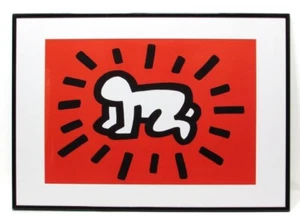 Keith Haring Foundation Rare 1993 Framed Silkscreen Poster "Radiant Baby" 1990 - Picture 1 of 6