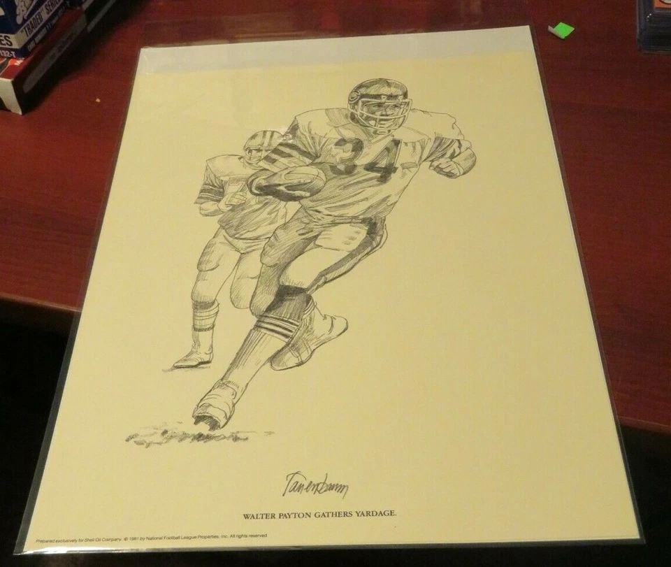 #17 1981 Shell Oil NFL impresión Chicago Bears - Walter Payton Foto 1 de 1