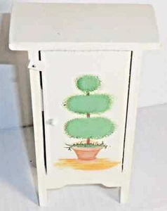 Mobile casa delle bambole in legno dipinto a mano con comò piante in vaso nuovo 1:12 - Foto 1 di 1