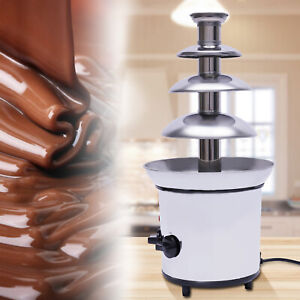 Chocolate Fountain Machine 4-Tier Stainless Luxury Cater Cheese Cascading Fondue