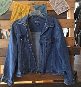 Women's Jean Jacket Size XL By Shaver Lake 100% Cotton - Picture 1 of 6