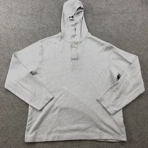 Mizzen Main Hoodie Herren mittelgrau Henley Kapuzenpullover Knopfleiste - Bild 1 von 11