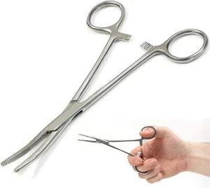 2XS fórceps de pesca curvos de acero sin teñido carpa mosca marina (6"" curvo) - Imagen 1 de 4