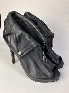 Alexander McQueen Faithful Booties Black Leather Stiletto Pumps EU 40 (9.5 US) - Picture 1 of 6