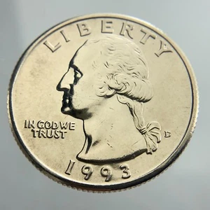 1993 D United States Washington Quarter KM#A164a Uncirculated Coin BB344 - Picture 1 of 6