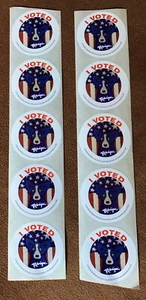 I VOTED 2016 Election Sticker Blue Dog George Rodrigue Art Donald Trump Lot 10 - Picture 1 of 5