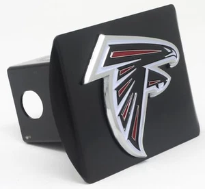 Atlanta Falcons  Heavy Duty Black Metal Hitch Cover with 3D Color Emblem - Picture 1 of 3