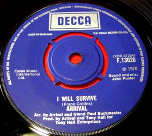 Arrival I Will Survive 7" UK ORIG 1970 Decca F.13026 b/w See The Lord VINYL - Picture 1 of 4