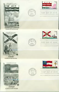 Juego de 10 FDC 2008 * Scott# 4283-92 - Banderas de nuestra nación - PCS Cachet UA - Imagen 1 de 1