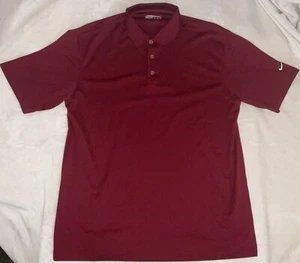 Nike Golf Shirt Mens L Large Maroon Fit Dry Collared Performance Polo - Picture 1 of 8