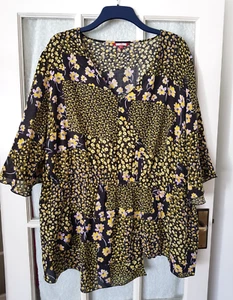 Joe Browns 3/4 sleeve Blouse top/tunic elastic waist Size 28 excellent - Picture 1 of 12