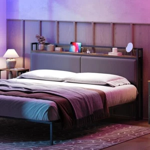 King Size Headboard Only, Upholstered Head Board with Charging Station, King ... - Picture 1 of 5