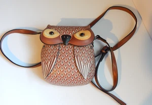 Neu mit Etikett einzigartige EULE veganes Leder Umhängetasche Handtasche NEU verstellbarer Riemen Spaß - Bild 1 von 5