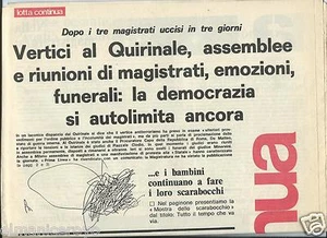 KONTINUIERLICHER KAMPF 21. MÄRZ 1980 GEGEN TERRORISMUS GETÖTET DREI RICHTER PSI CRAXI - Bild 1 von 1