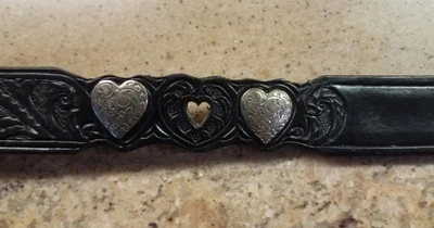 Cinturón Silver Creek Collection Heart Concho Tooled Sin Hebilla Western Talla 28 Foto 1 de 4