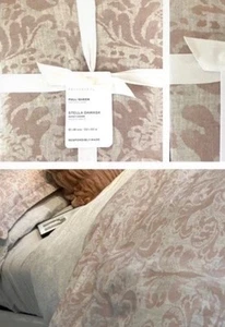 New Pottery Barn STELLA DAMASK King Duvet & 2 King Shams Rosewood NWT - Picture 1 of 2