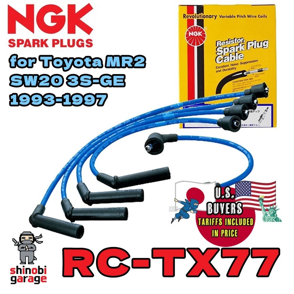 Cables de bujía NGK RC-TX77 para Toyota MR2 SW20 3S-GE 1993-1997 2000cc Foto 1 de 1
