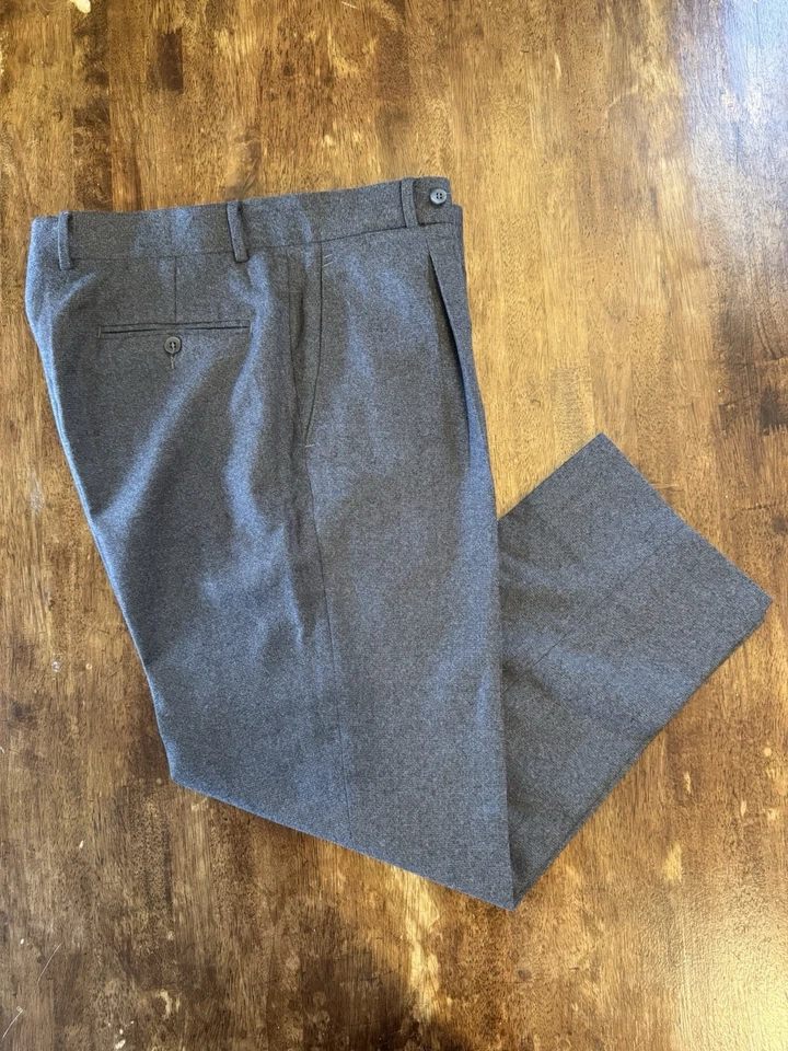 Stoffa Charcoal Flannel 100% Wool Trousers Size 52 - Image 1 of 4
