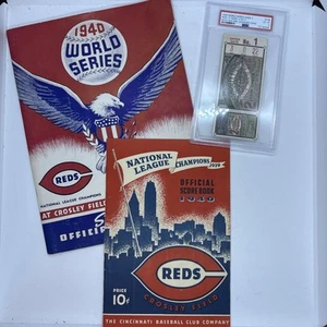 1940 Detroit Tigers v. Cincinnati Reds World Series programs and ticket (PSA) - Picture 1 of 14