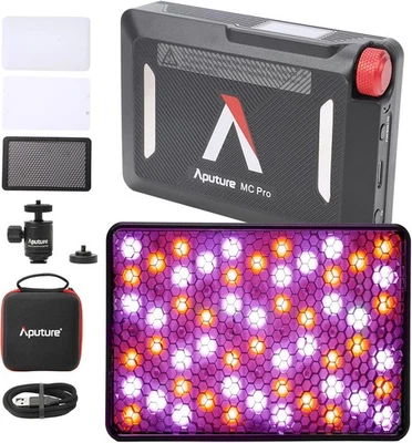 Aputure MC Pro 5W RGBWW LED On-Camera Video Panel Light 2000K-10000K APP Control - Image 1 of 4