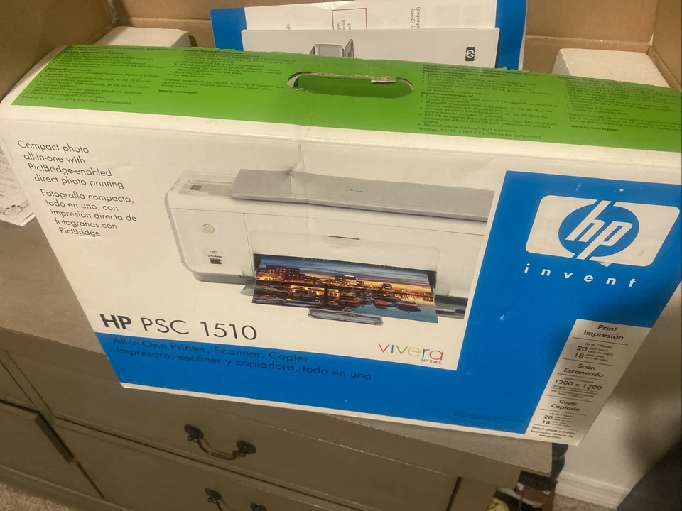 NEW HP PSC 1510 All-in-One Printer Scanner Copier Inkjet Photo USB Sealed - Image 1 of 4