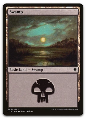 Swamp (343) #343 (LP) Commander 2016 C16 Magic MTG - Image 1 of 2