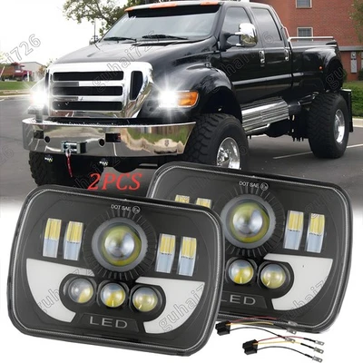 Par de faros LED aprobados por el DOT 5x7 7x6 con DRL para Ford F650 F750 L9000 F-250 Foto 1 de 4