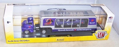 1:64 M2 MACHINES AUTO-HAULERS 1957 DODGE COE & 1968 BARRACUDA SUPER STOCK NHRA - Image 1 of 4