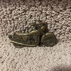 Rare Vintage 1979 Motorcycle Solid Brass Belt Buckle Baron Buckles 8005 - Picture 1 of 4