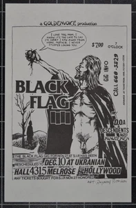 BLACK FLAG - DOA - DESCENDENTS at UKRANIAN HALL - 1982 - RAYMOND PETTIBON ART - Picture 1 of 3