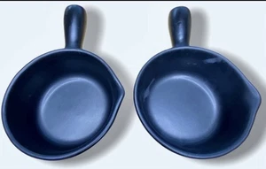 "Juego de 2 cuencos de sopa Technique Flame negros con mango brillantes de 3"" de alto 5,5"" de ancho" - Imagen 1 de 4