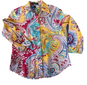Lauren Ralph Lauren Blusa Petite Donna P/S Multicolore Floreale Vacanze Estive - Foto 1 di 9
