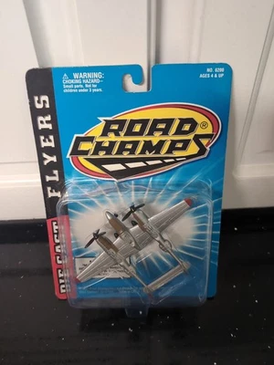 Diecast Road Champs Flyers P-38J Lighting “Marge” Fighter Plane 1997 New Sealed - Image 1 of 4