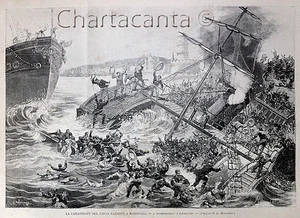 1903 Incisione CATASTROFE LIBAN MARSIGLIA FRANCIA - Bild 1 von 1