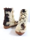 VTG 1970s Fur & Shearling Beige Ankle Boots, 8 Men, 9.5 Women, Made in Canada