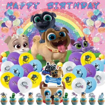 Puppy Dog Pals Party Supplies Set Plate Balloon Cake Topper Banner Birthday Gift - Image 1 of 4