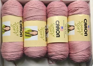 Caron Simply filato morbido ~ 4 matassine ~ rosa vittoriana 9721 acrilico ~ Stati Uniti - Foto 1 di 3