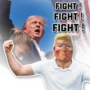 Shooting Bleeding Donald Trump Mask Halloween Rubber Realistic Face Mask -Adult - Picture 1 of 12
