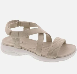EASY SPIRIT Womens Beige Treasur Round Toe Wedge Slingback Sandal 7 W - Picture 1 of 1