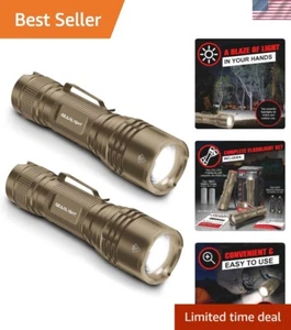 TAC LED Flashlight Pack - 2 Super Bright, Compact Tactical Flashlights with H... - Picture 1 of 10