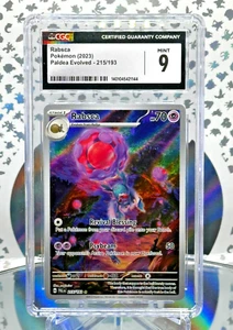 Tarjeta Pokémon rara ilustración secreta evolucionada CGC 9 Rabsca 215/193 Paldea - Imagen 1 de 1