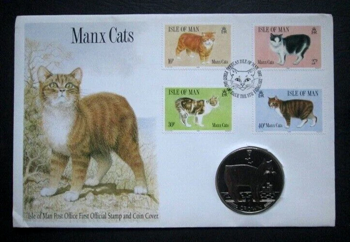 Isle of Man IOM - " MANX CATS " Coin Cover PNC 1989 - Image 1 of 4