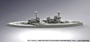 1:2400 HMS Indomitable 1914 - Bild 1 von 1