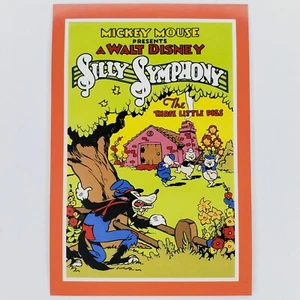 Cartolina Tre Porcellini Arte del Film Disney Poster Grande Lupo Cattivo Sgombero - Foto 1 di 2