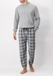 Perofil Hombre Pijama Largo Redondo Algodón Cálido de Invierno Estampado Cuadros - Imagen 1 de 4