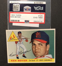 1955 Topps Baseball #125 Ken Boyer Evidence of Trimming St. Louis Cardinals
