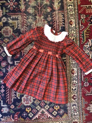 Vestido xadrez vintage Sophie tamanho 5 vermelho - Imagem 1 de 4