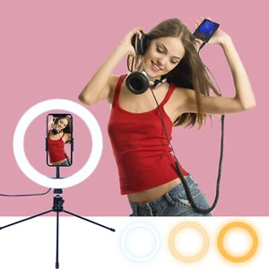 10'' LED dimmbar Ringlicht Ringleuchte Handyhalter Selfie Stativ Fernbedienung - Bild 1 von 12