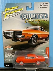 1/64 JOHNNY WHITE LIGHTNING COUNTRY 1969 DODGE CHARGER ORANGE CHASE - Picture 1 of 3