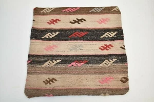 Kilim Pillow Vintage Kelim Pillow Cover 17 x 17 Turkish Handmade Pillow Antique  - Picture 1 of 5
